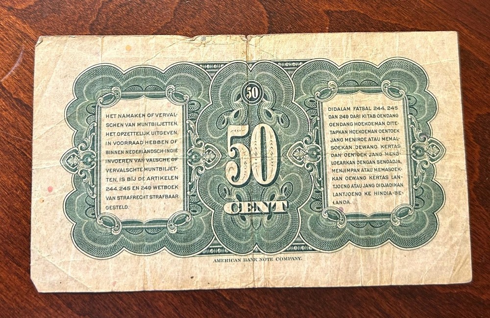 Netherlands Holland 1943 50 Cent Banknote