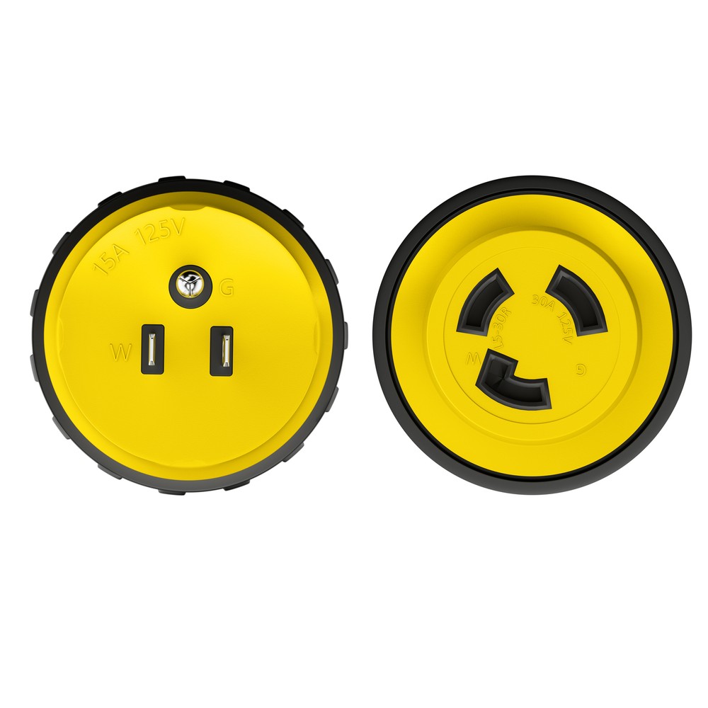 RV Power Cord Adapter 15 amp Male to 30 amp Twist Lock Female Camper Detachable