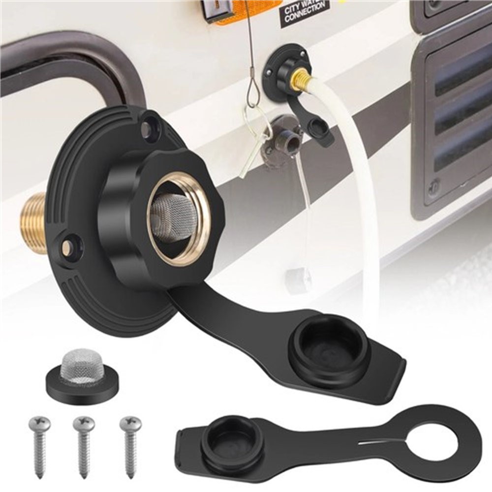 City water inlet RV connection for with check valve brass flange hose fitting