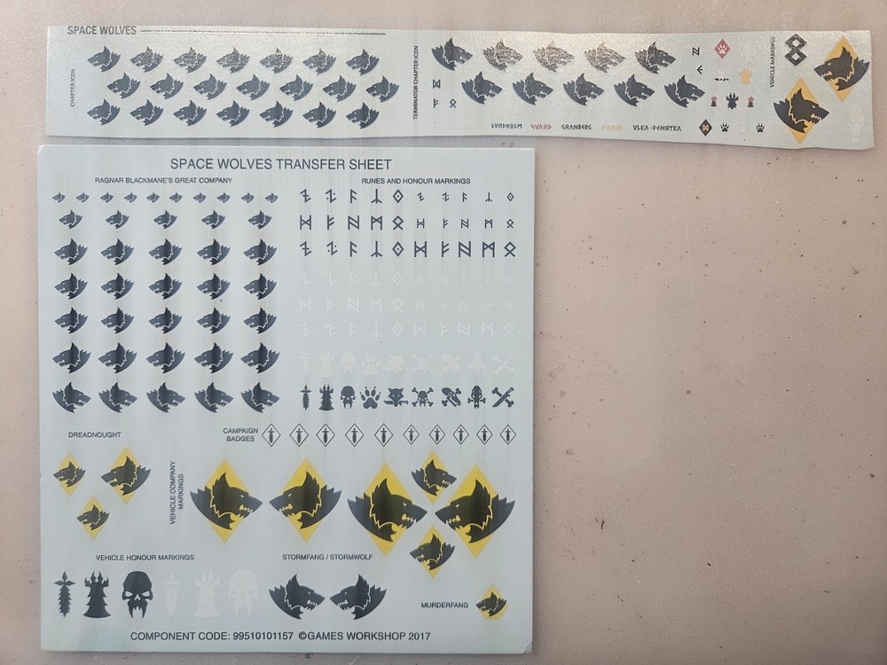 Space Wolves Transfer Sheets Warhammer 40,000