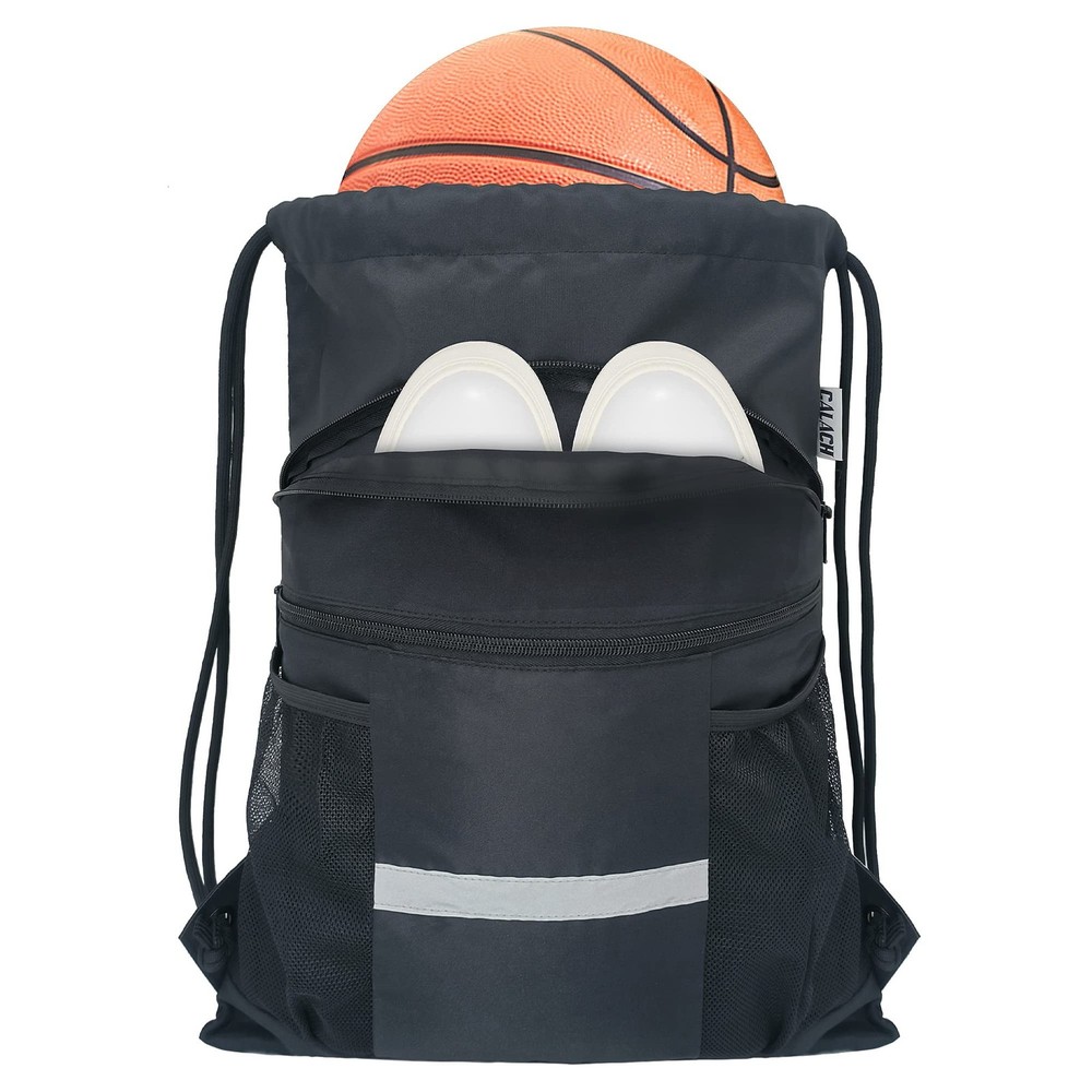 Drawstring Backpack Sports Gym Bag with Shoe Compartment, X-Large String Bag ...