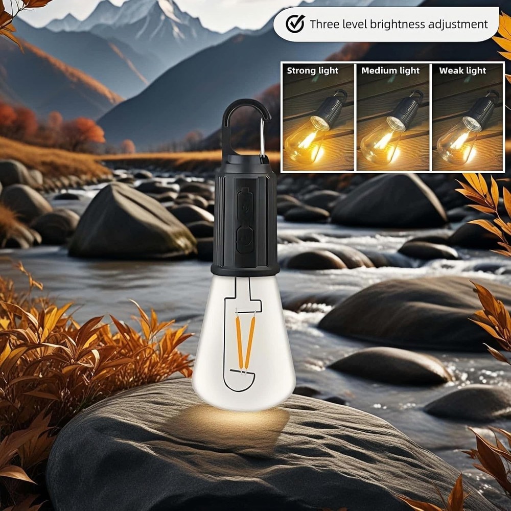 Versatile Hanging Camping Lantern - Lightweight, Rechargeable, and Durable