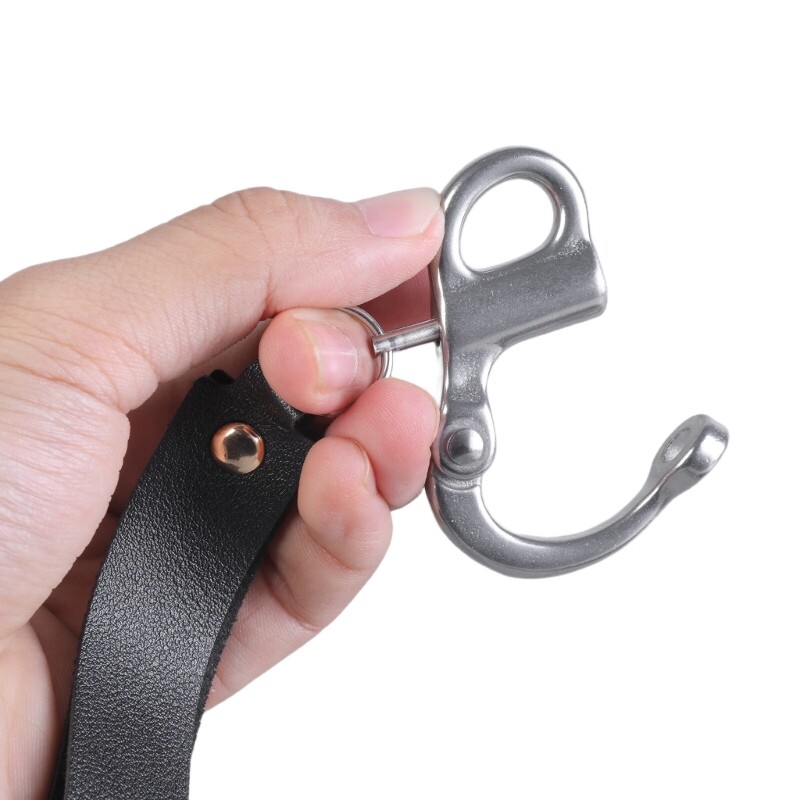 2Pcs SCBA Mask Quick Release Clip with Leather Handle Quick Release Shackle