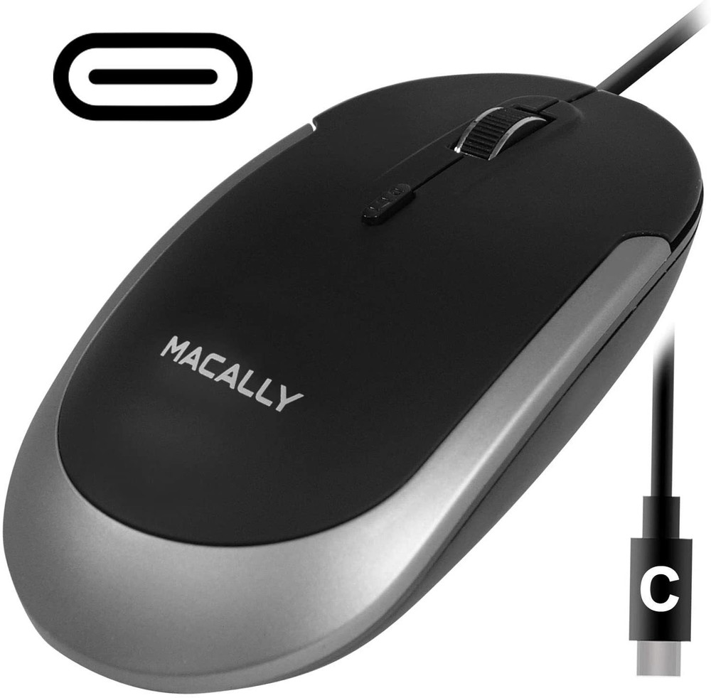 Macally USB Type C Mouse - Slim for MacBook Pro iMac PC etc