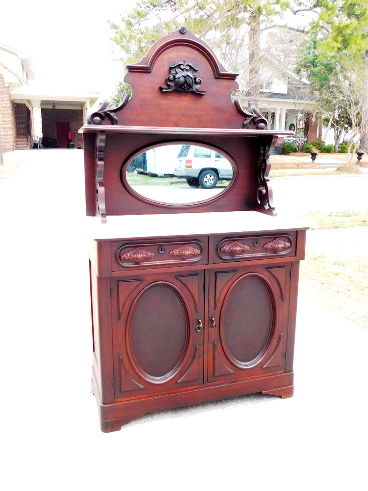 Small Victorian Walnut Sideboard/Buffet