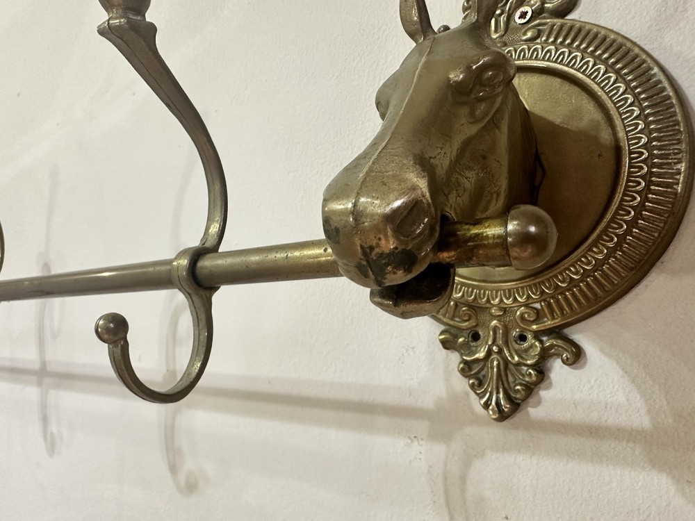 Mid century brass coat rail.