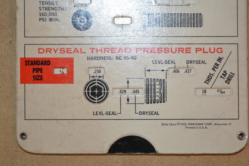 Vintage Unbrako Socket Screw Selector Data Guide Slide Rule - Plastic Sleeve
