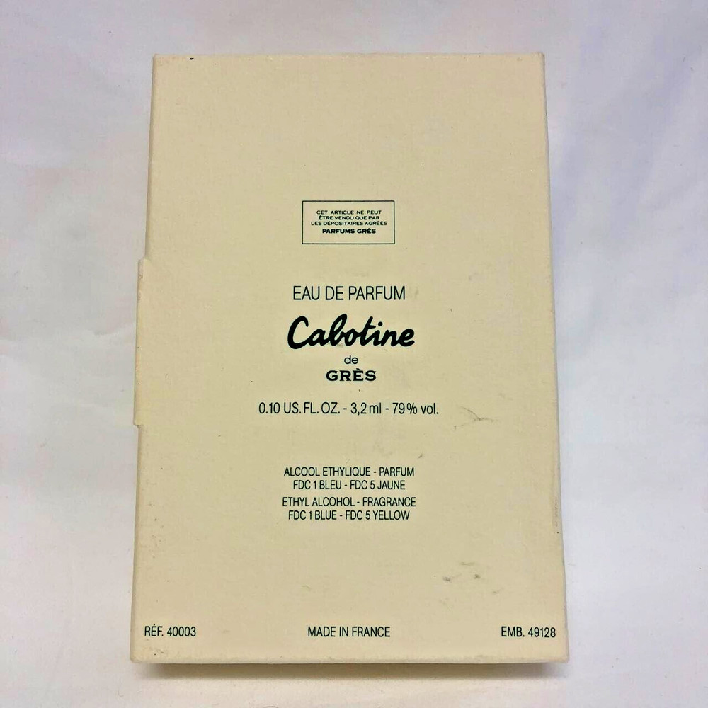 CABOTINE de GRES Neiman Marcus Parfum Perfume Miniature Bottle Only in Box .10oz