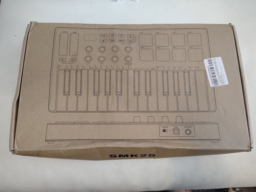 M-VAVE SMK-25 USB MIDI Keyboard Controller – 25-Key Compact w/ Sustain Input