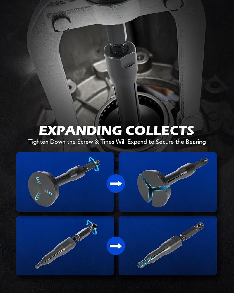 Blind Hole Collet Bearing Race and Seal Puller Extractor Kit