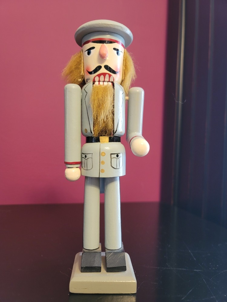 Nutcracker Wood Gray Nutcracker Soldier 9 Inches Tall