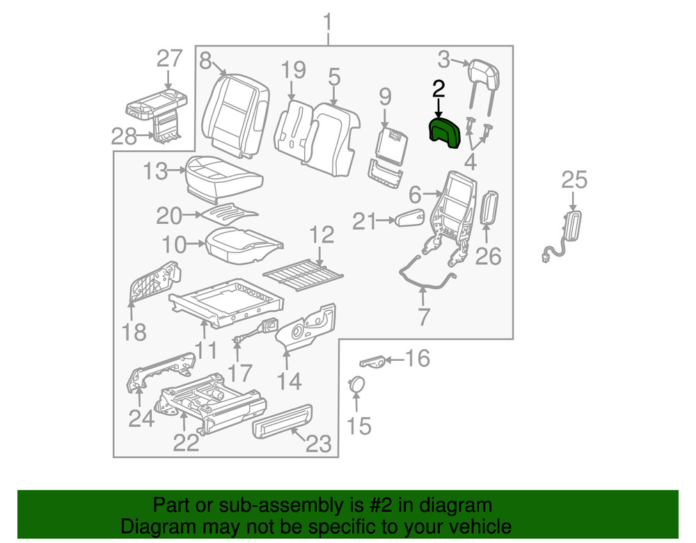 Genuine GM Headrest Cover 89044166