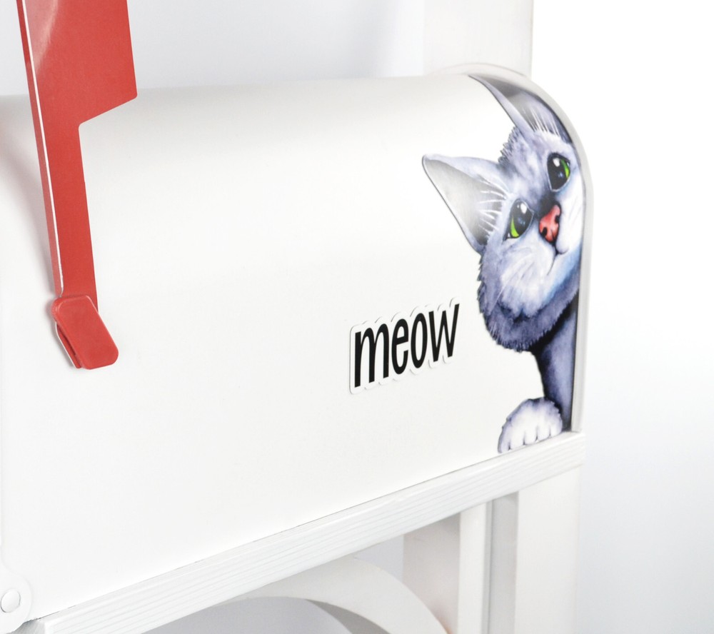 Mailbox Cover (Partial) Black Peeking around Corner Cat Emerald Eyes Magnet