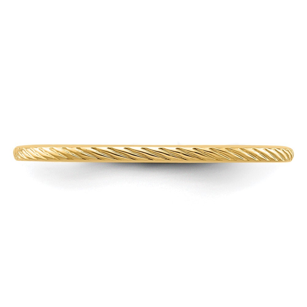 14K Yellow Gold Yellow Gold 1.2mm Twisted Wire Pattern Stackable Band Size 7