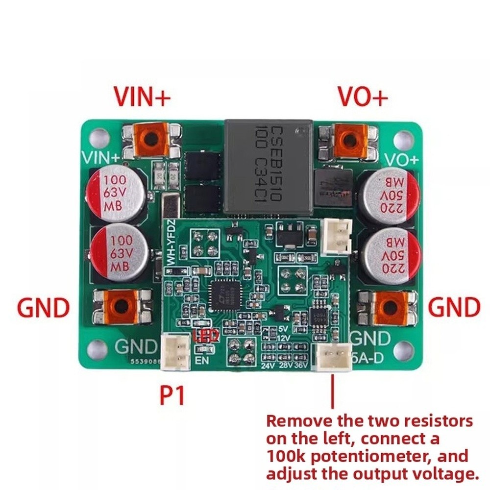 Adjustable Step Down Power Module 200W 97% Efficient 12V-56V In 5V-42V Out