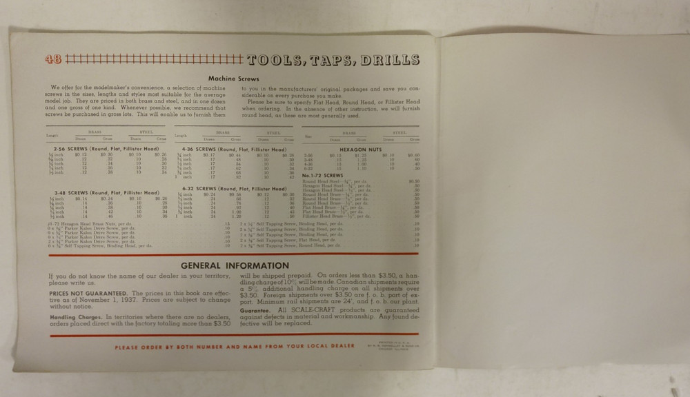 RARE 1937? Scale-Craft Trains Catalog