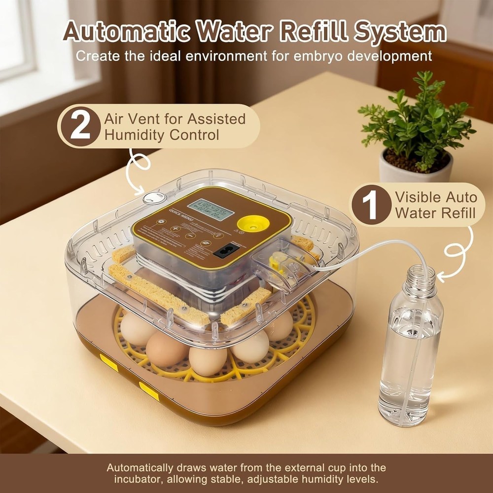 Series IV - 12-Egg Fully Automatic Incubator, Low Maintenance, Sensor-Based P...