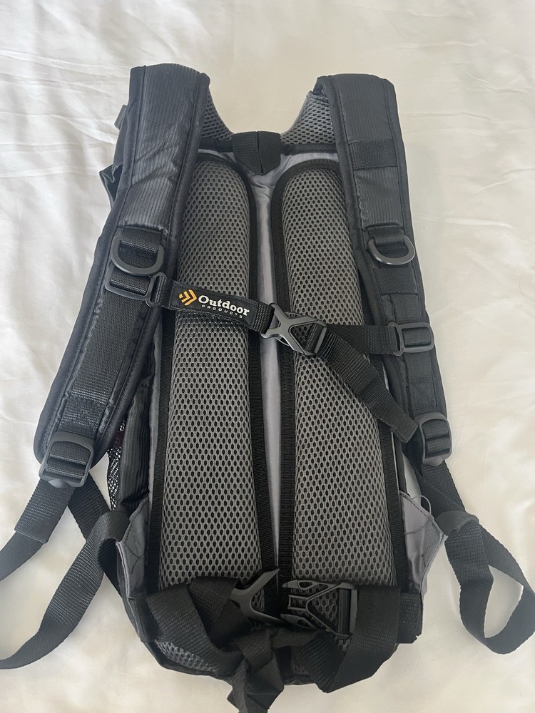 Outdoor Products Backpack Hydration Pack Hiking Daypack Black Gray Adjustable