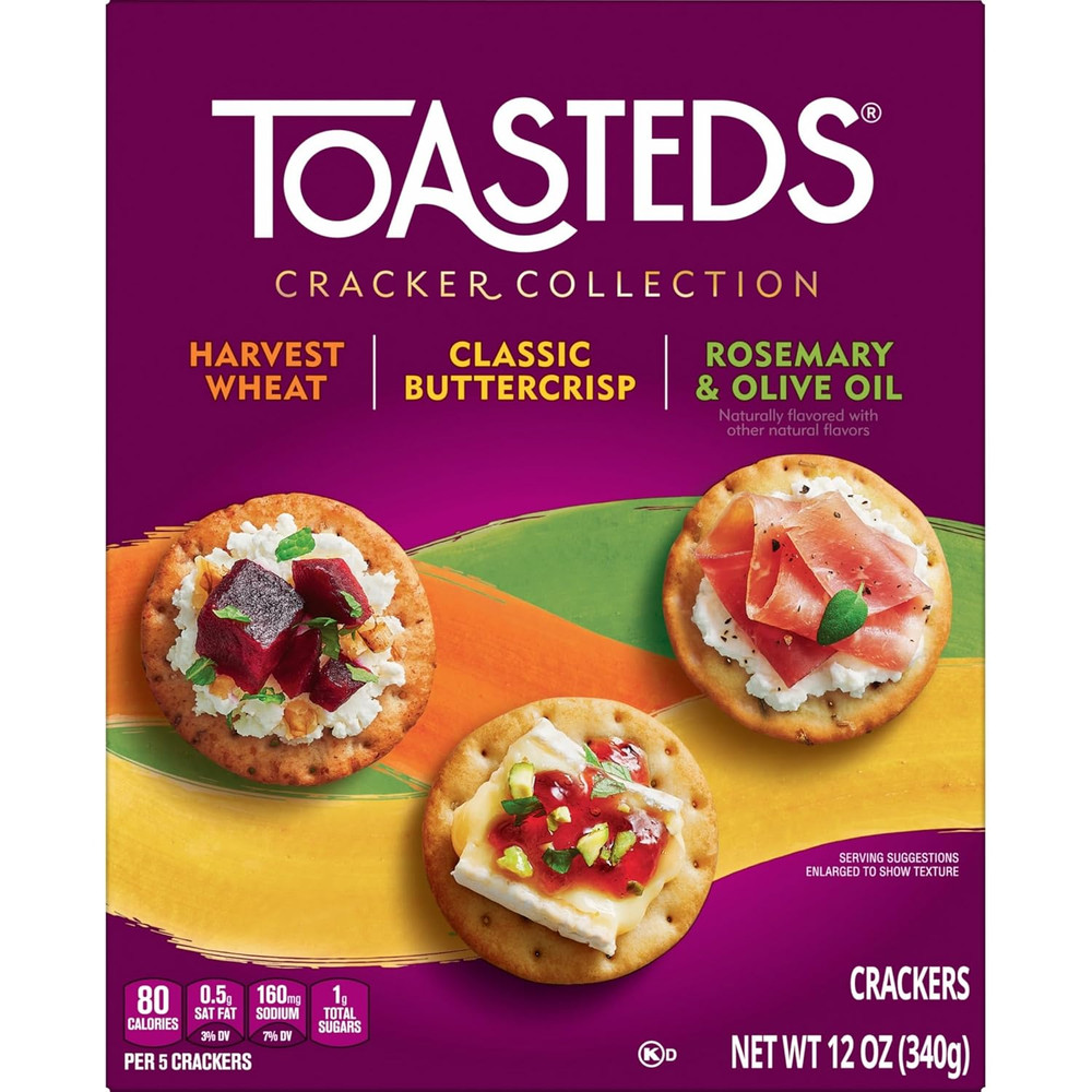 Crackers, Cracker Collection, Lunch Snacks, Variety Pack, 12Oz Box (1 Box)