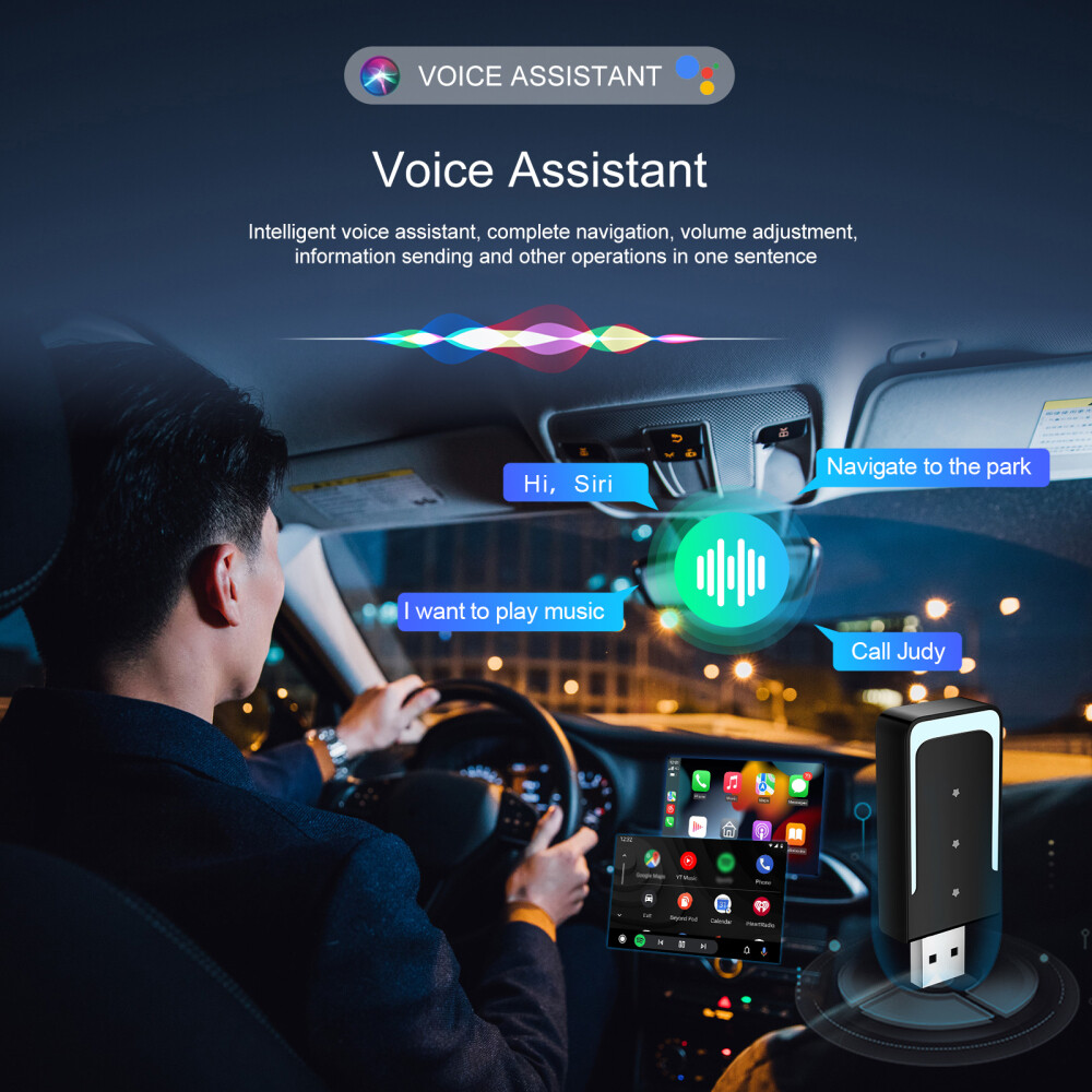 2 IN 1 Wireless Apple Caplay & Android Auto Adapter Box USB Car Dongle Plug&Play