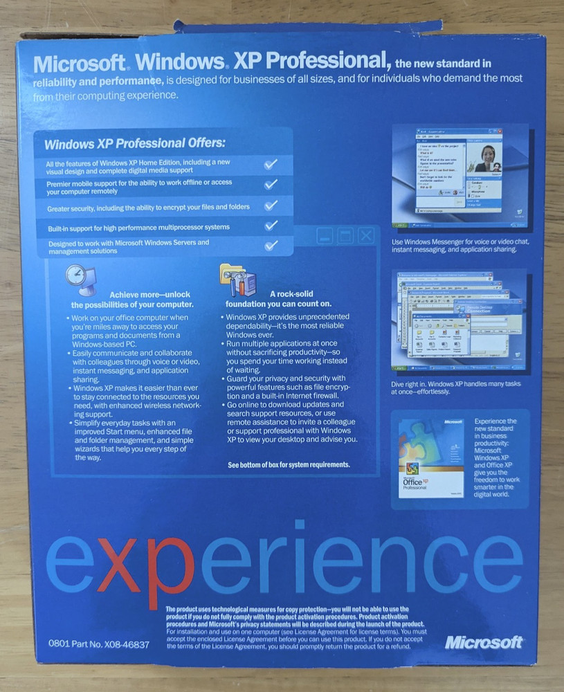 Microsoft Windows XP Professional Version 2002 Upgrade