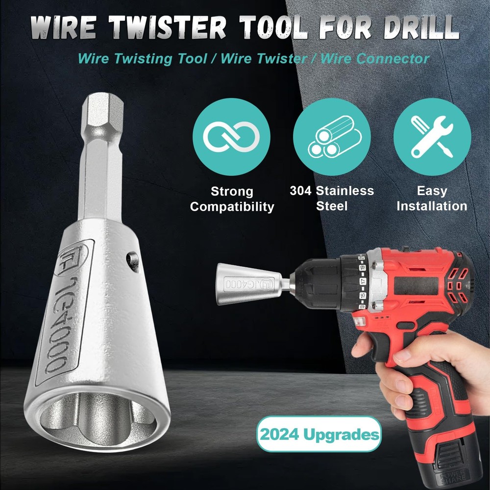 Wire Twister Tool For Drill, 2 Pcs Drill Wire Twister, Wire Twisting Tool Con...