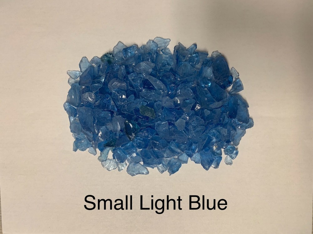 Light Blue Fire Glass, Small,  Fire Pits, Gas Fireplace, Landscape