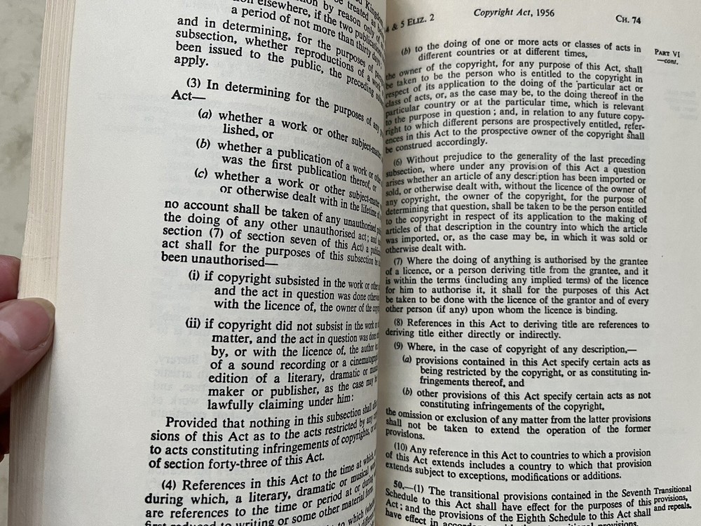 Copyright Act, 1956 4&5 Eliz. 2 Ch. 74