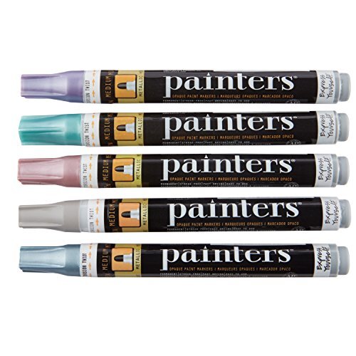 Elmers-7526 Painters Opaque Paint Markers Medium Point Assorted Metallic 5pk