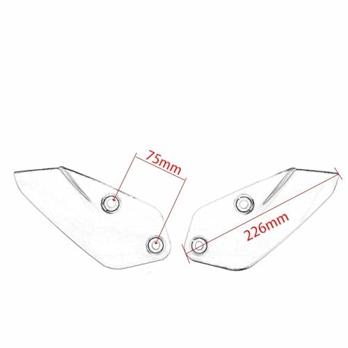 Motorcycle Side Windshield Windscreen Side Panel Deflector Airflow Hand Clear