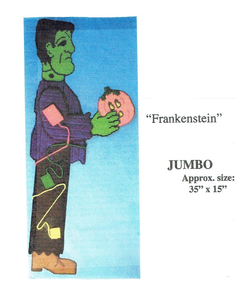 FRANKENSTEIN JUMBO  WALL HANGING  7ct plastic canvas PATTERN (#TF0275)
