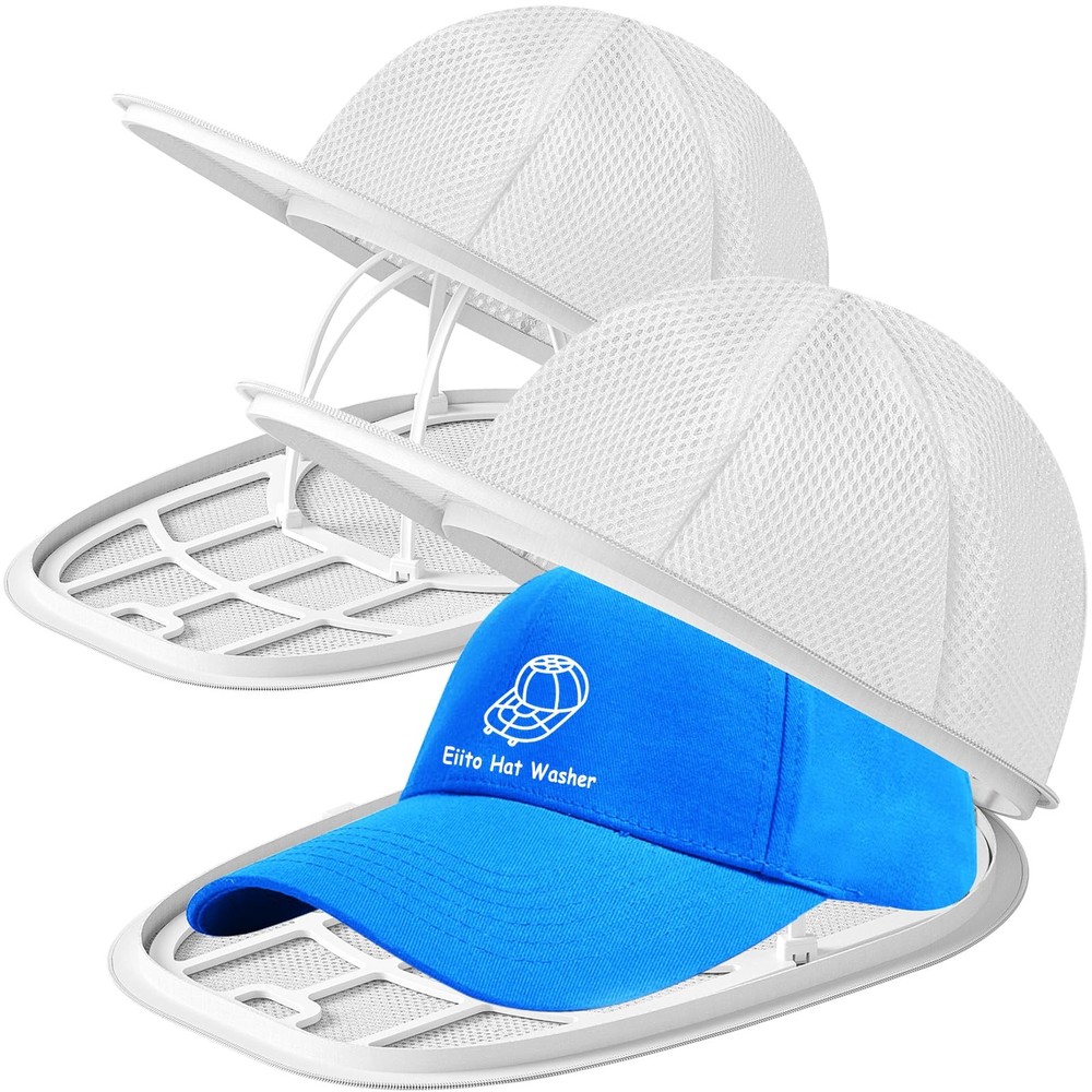 2 Pack Hat Washer Cage for Baseball Caps White