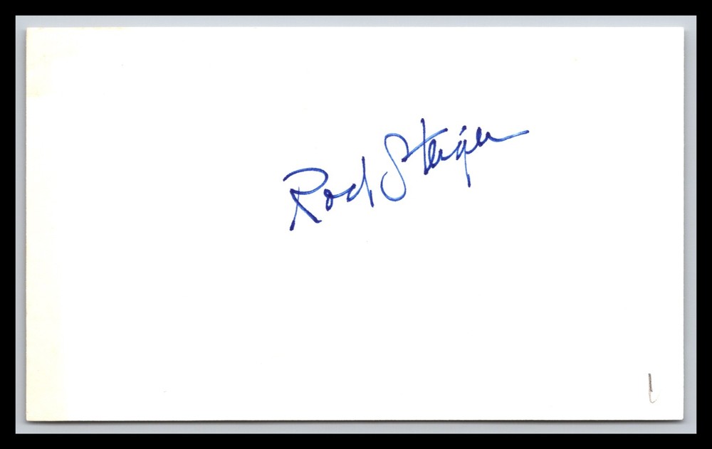 Rod Steiger - Actor - 3x5 Card - Signed | Autograph (c)