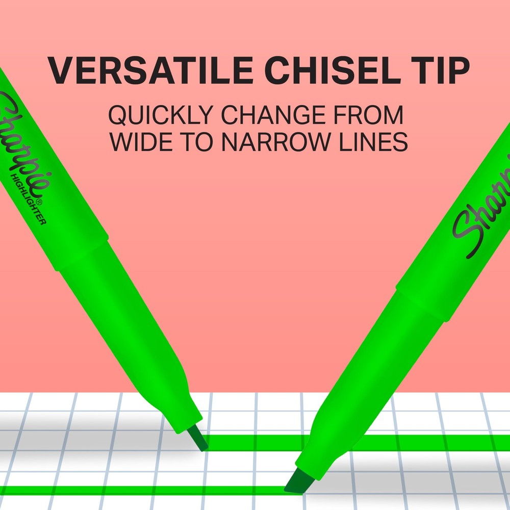 Sharpie Pocket Highlighters, Chisel Tip, 24 Count (Pack of 1), Assorted