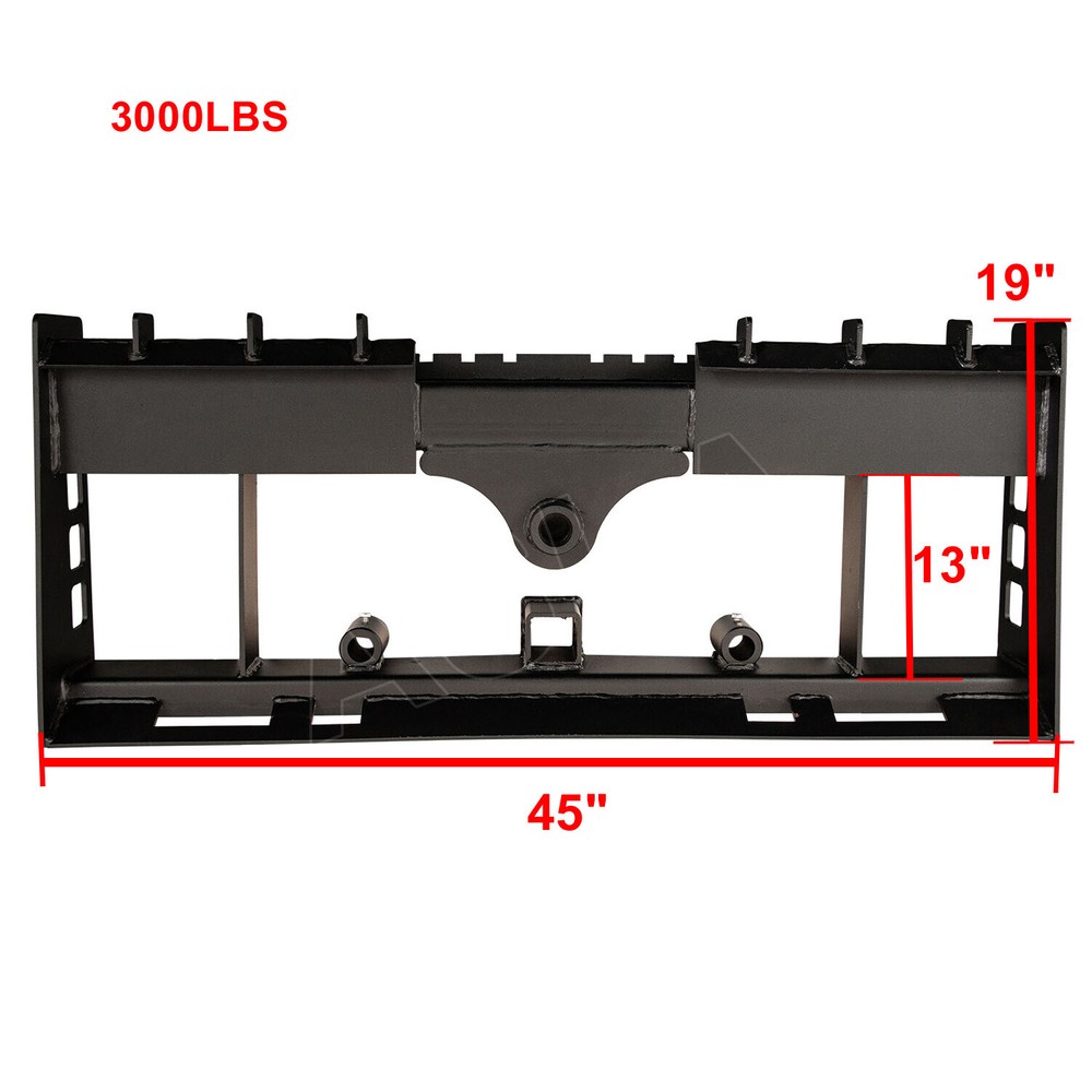Skid Steer Pallet Fork Frame With Receiver Hitch / Spear Sleeves 3000LBS.