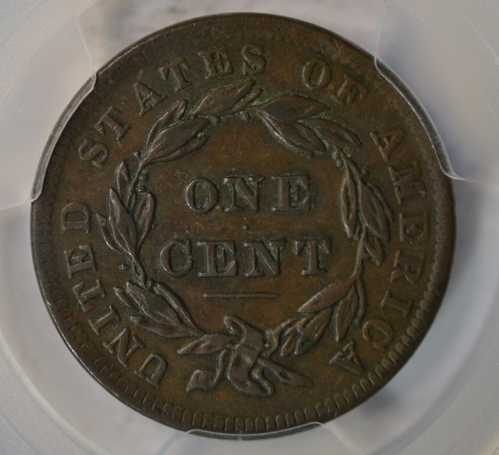 1838 Coronet large cent, PCGS XF45