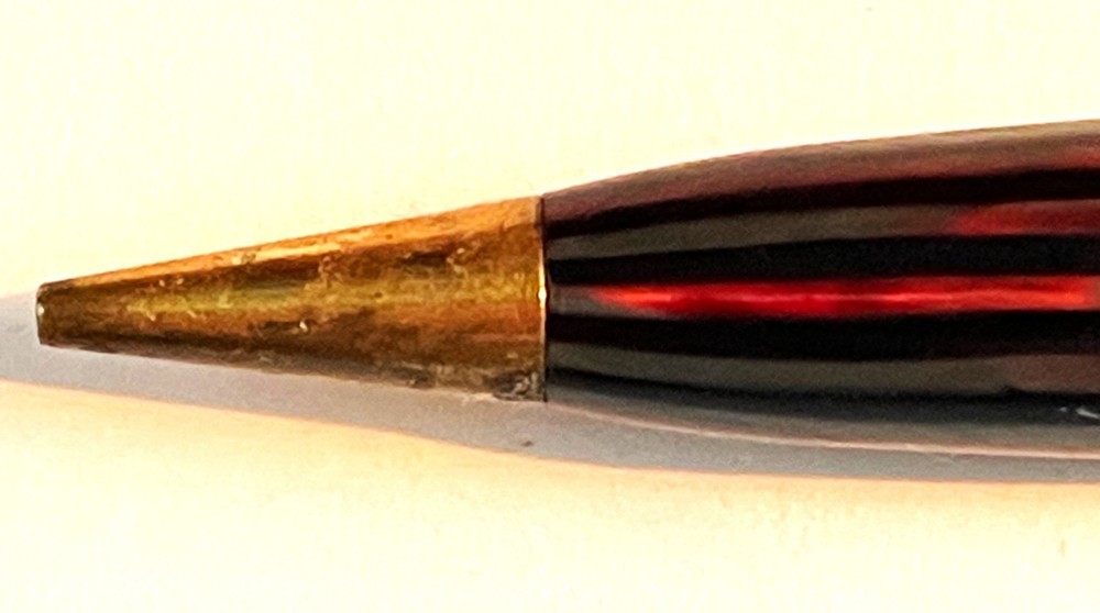 Vintage Parker Duofold Pencil, Deep Ruby Red Highlights