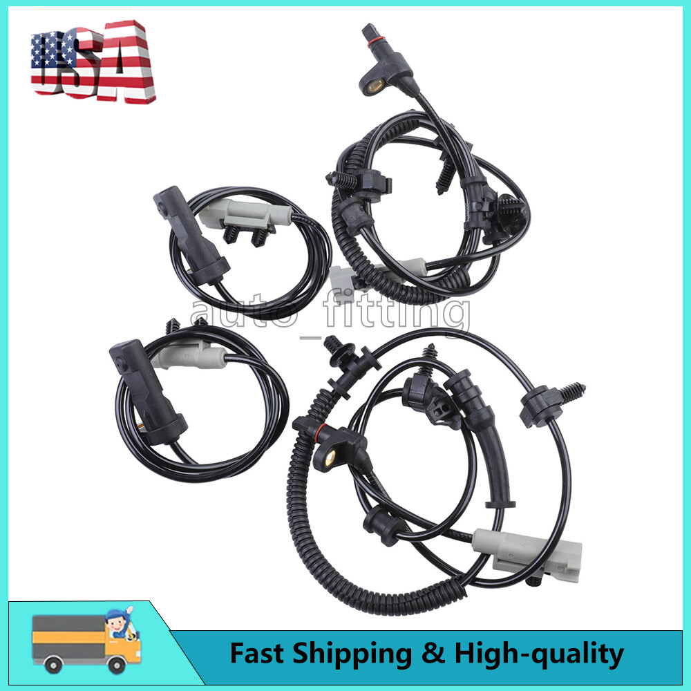 4Pcs Front Rear ABS Wheel Speed Sensor for 2005-10 Jeep Grand Cherokee Commander