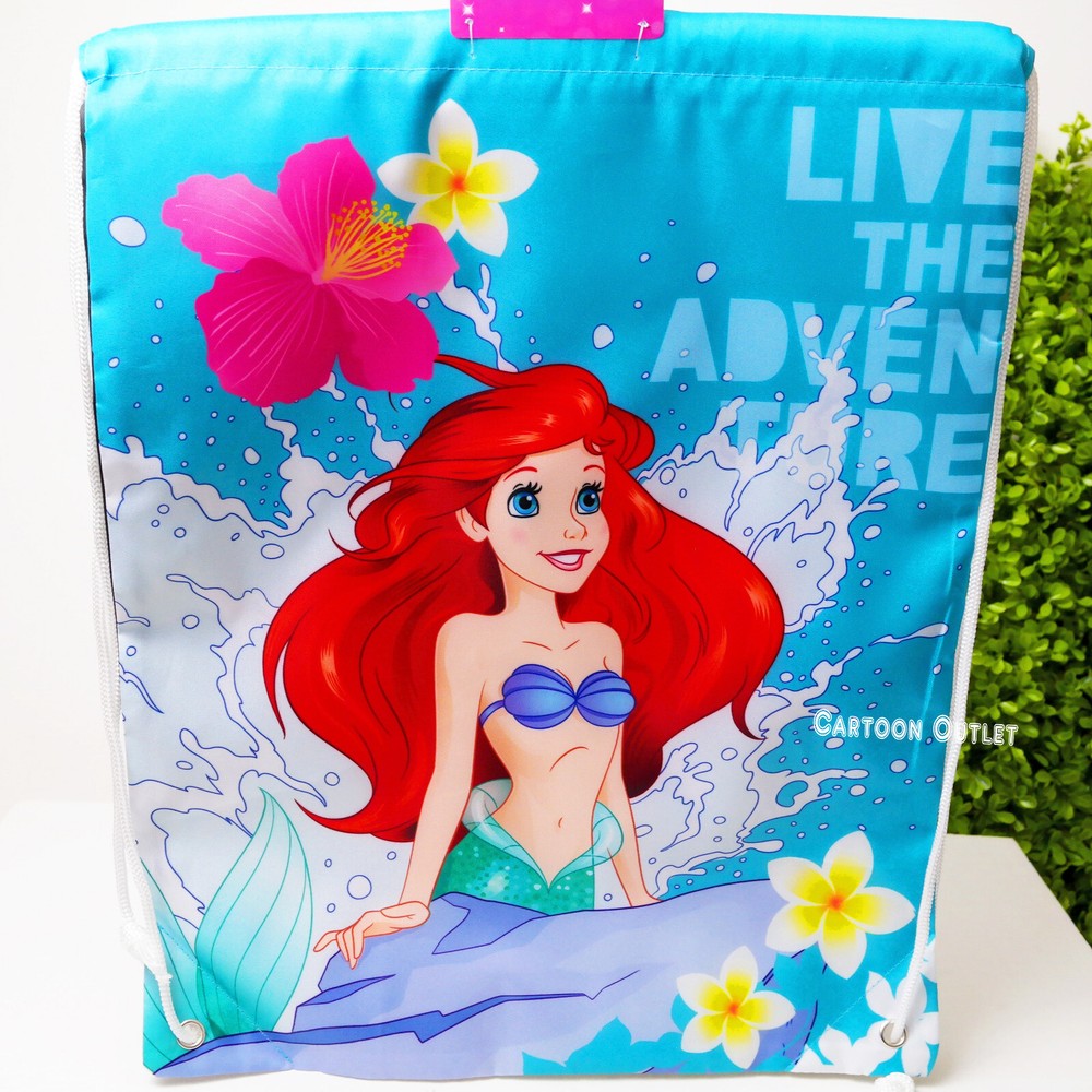 Disney Ariel Backpack Drawstring Sling Tote Bag String Bag The Little Mermaid