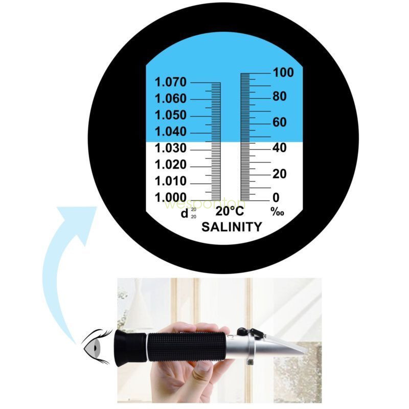 Salinity Refractometer Meter Water Reader Marine 0~10% Salt Aquarium Test Tester
