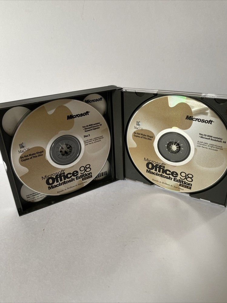 Microsoft Office 98 Gold Macintosh Edition Complete retail box