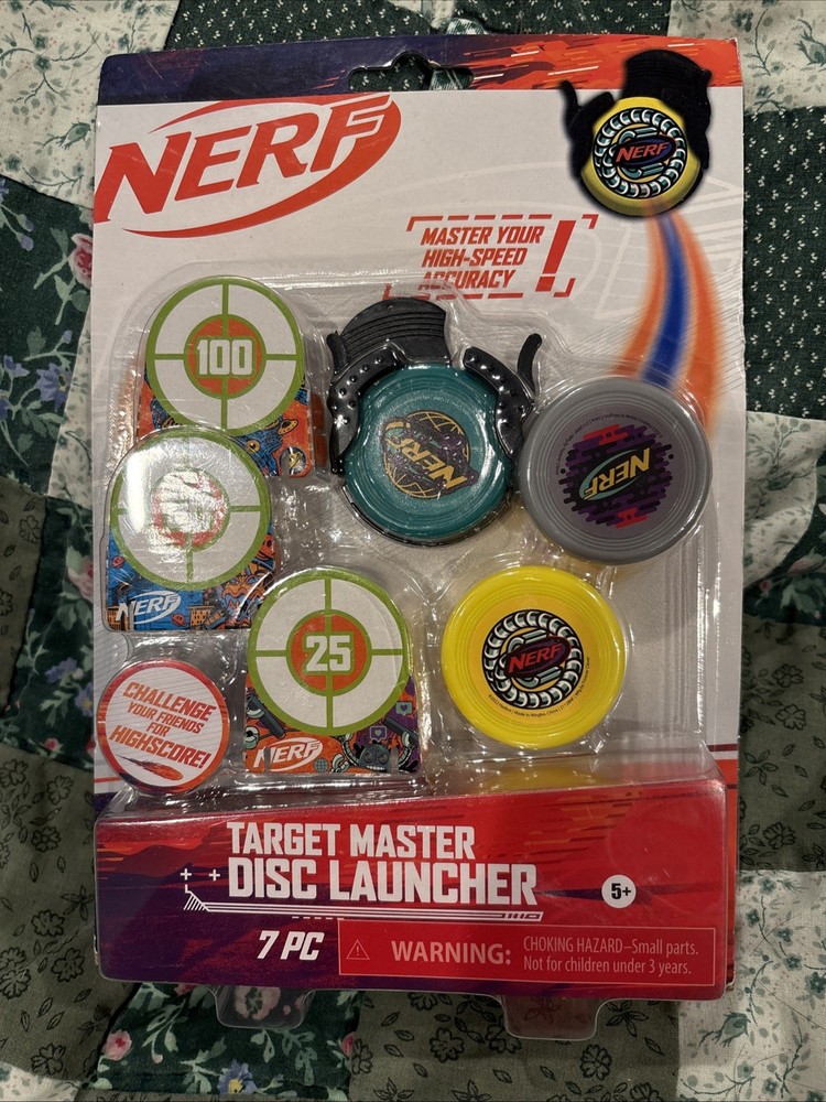 NERF Target Master Disc Launcher with 3 Discs, Launcher, & 3 Targets Hasbro ~NEW