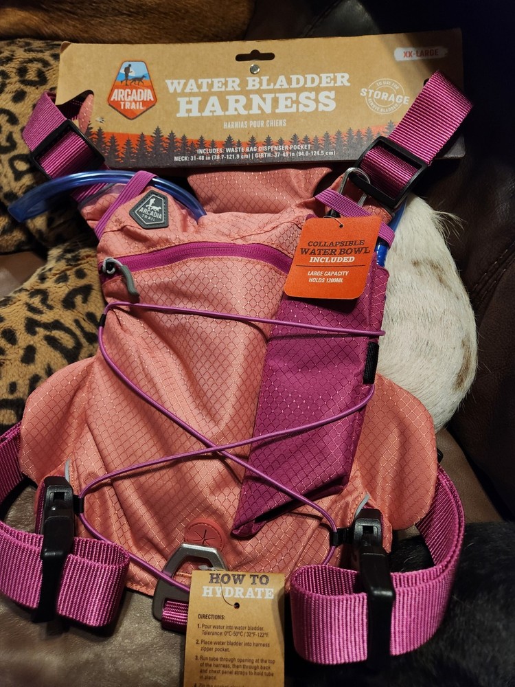 Arcadia Trail Water Bladder Harness For Dogs Pink Size Large