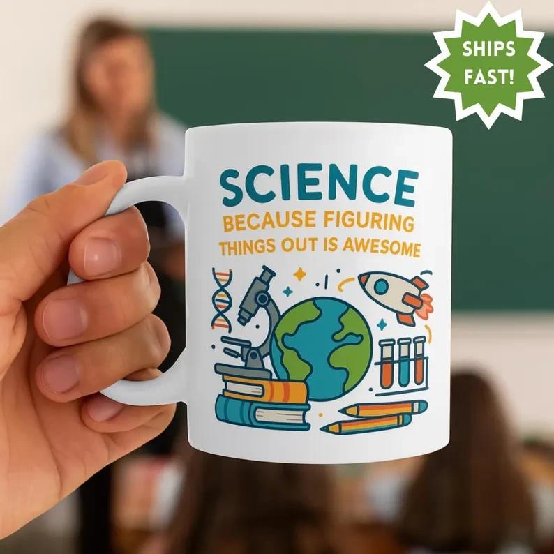 STEM Science Mug DNA Microscope Rocket Coffee Cup Gift