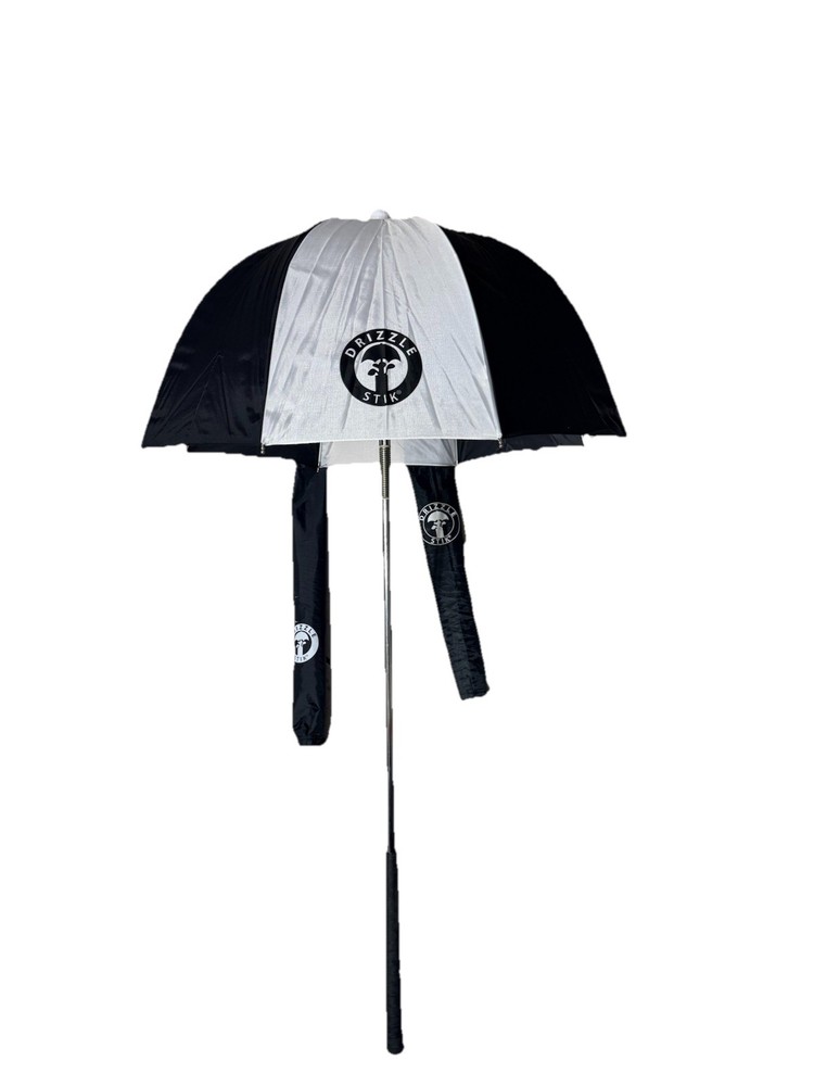 DrizzleStik Flex- Golf Club Umbrella Black/White
