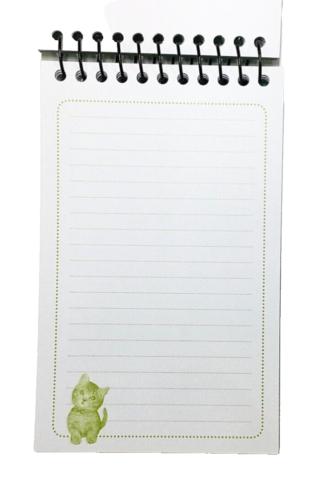 Cat themed Spiral Note Pad - 3.75" x 6" - 75 sheets