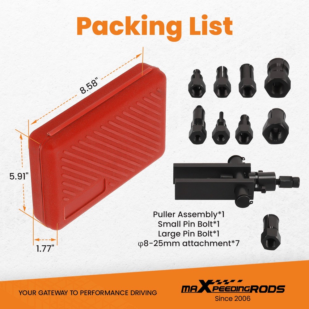 8-25MM Motorcycle Internal Bearing Puller Set Inner Bearing Puller Sets w/ Box