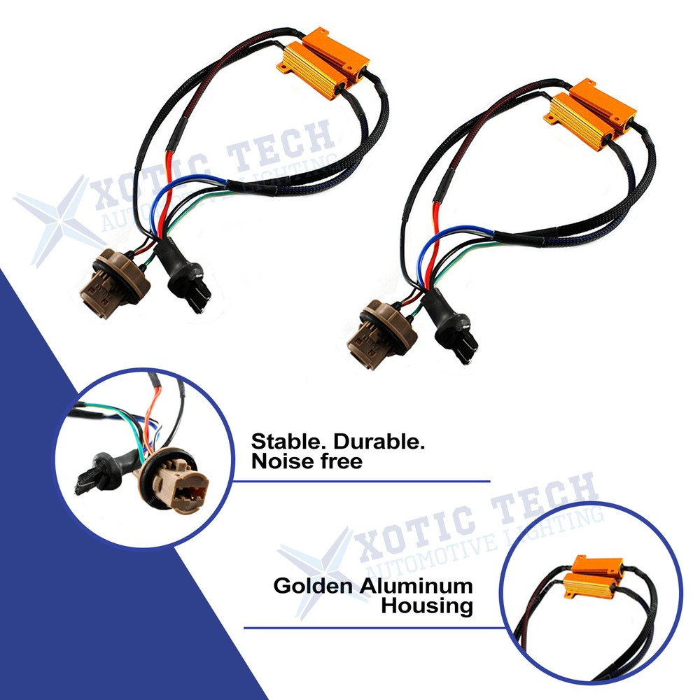 7443 7444 Load Resistor Fix Hyper Flash No Error For LED Turn Signal Light Bulbs