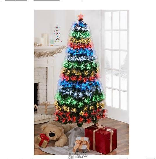 Christmas Tree 6' ft Fiber Optic Tree 8-Function Controller Multi-Color Lights