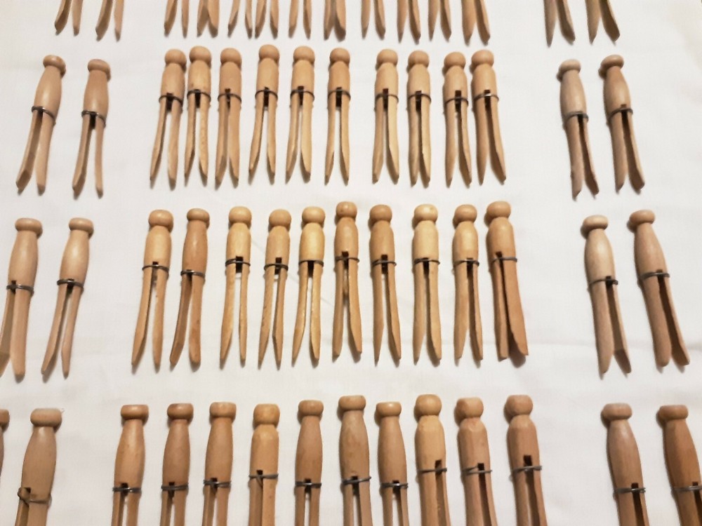 Vintage Wooden Clothes Pins